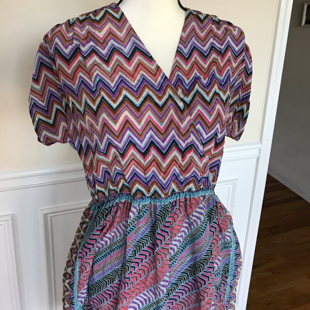 Cute 100% Silk Umi Vintage Multi-color dress Sz 6